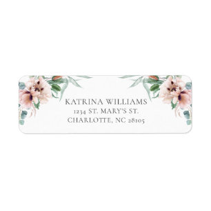 Étiquette Katrina Boho Chic rose Mariage floral