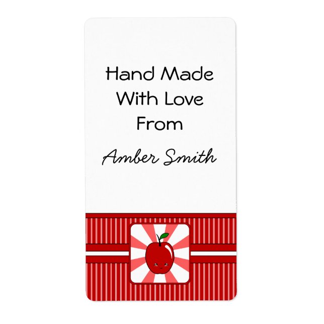 Étiquette Kawaii Apple (Garçon) (Devant)