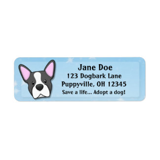 Étiquette Kawaii Boston Terrier