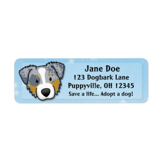 Étiquette Kawaii Merle Australian Shepherd