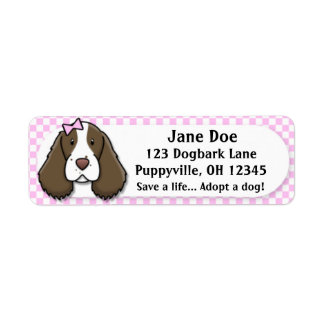Étiquette Kawaii Pink En vichy Anglais Springer Spaniel