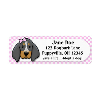 Étiquette Kawaii Rose En vichy Bluetick