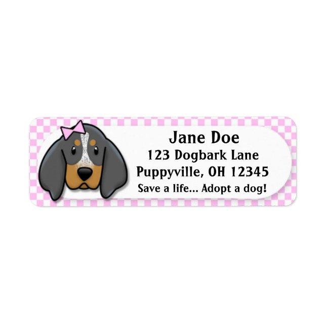 Étiquette Kawaii Rose En vichy Bluetick (Devant)