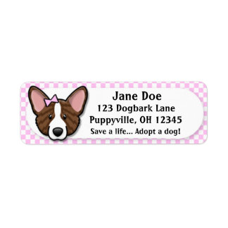 Étiquette Kawaii Rose En vichy Brindle Cardigan Welsh Corgi