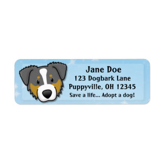 Étiquette Kawaii Tri Color Australian Shepherd