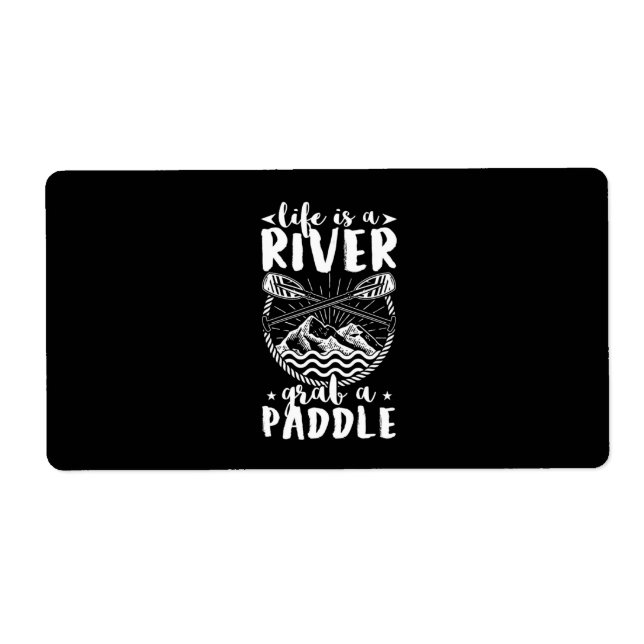Étiquette Kayak Driver Life Est Une Rivière (Devant)