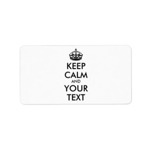 Étiquette KEEP CALM personnalisé et votre texte - noir