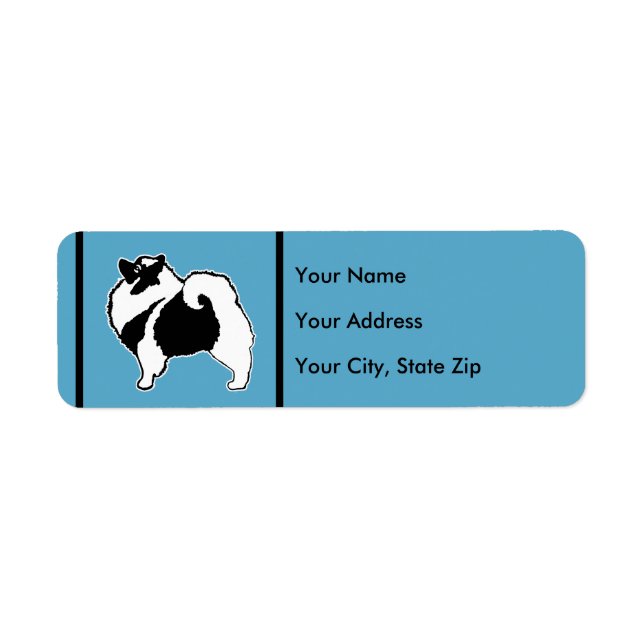 Étiquette Keeshond Graphics - Cute Original Chig Art (Devant)