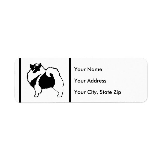 Étiquette Keeshond Graphics - Cute Original Chig Art (Devant)