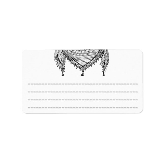 Étiquette Keffiyeh Écharpe palestinienne tissu traditionnel (Devant)