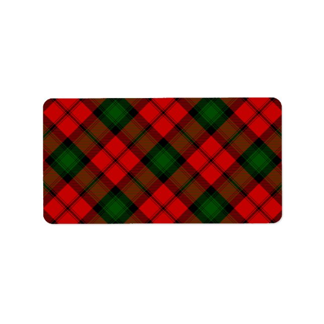 Étiquette Kerr tartan rouge vert plaid (Devant)