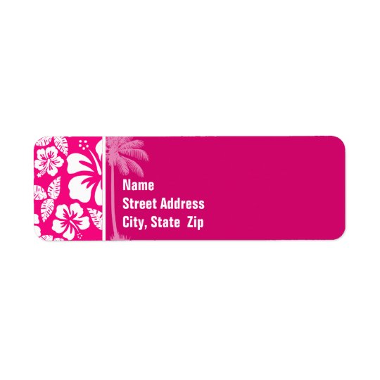 Étiquette Ketmie tropicale rose lumineuse