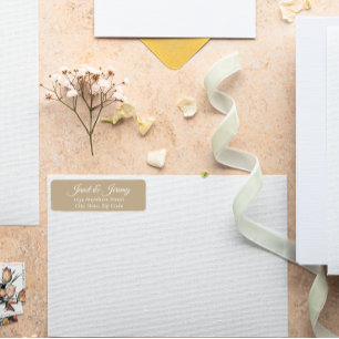 Étiquette Khaki Stylisé Noms Mariage Adresse de retour