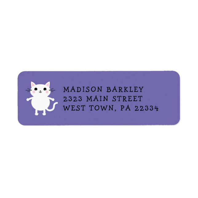 Étiquette Kids Kitty Chat Cute (Devant)