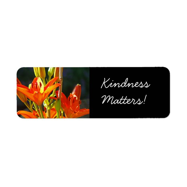 Étiquette Kindness Matters! autocollants Orang Lily Flowers (Devant)