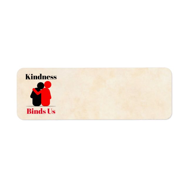 Étiquette Kindness nous lie Adresse de retour Label (Devant)