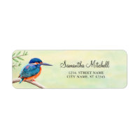 Kingfisher Aquarelle Bleu Orange Oiseau