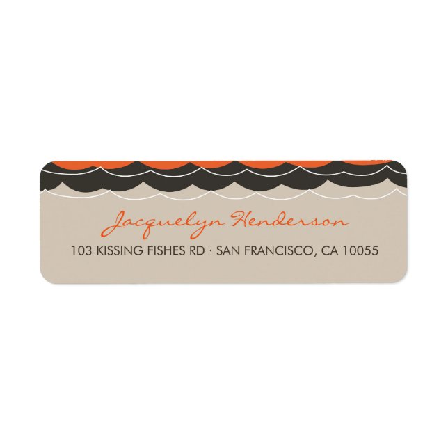 Étiquette Kisser Poissons Corals Plage Whimsical mignon Mari (Devant)