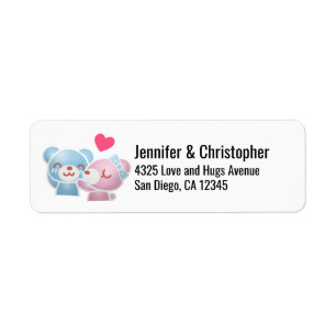 Étiquette Kissing Bears mignon et Kawaii