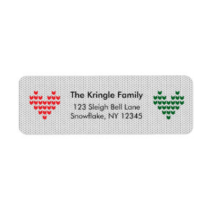 Étiquette Knit Hearts Christmas Sweater Adresse de retour
