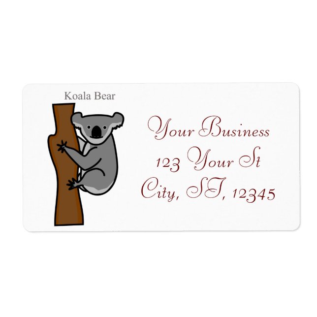 Étiquette Koala Bear Escalade Tree Thunder_Cove (Devant)