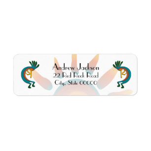 Étiquette Kokopelli avec Sun Return Adresse