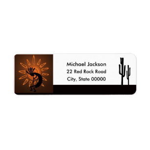 Étiquette Kokopelli Rustic Brown Return Address  Label