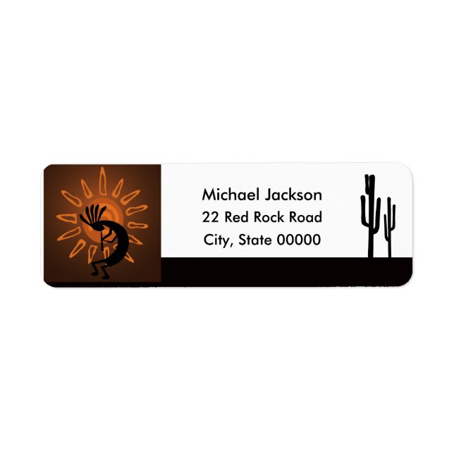 Étiquette Kokopelli Rustic Brown Return Address  Label (Devant)