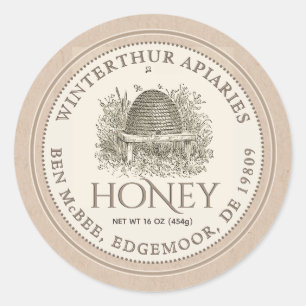 Étiquette Kraft à soupe de miel (Vintage Skep)