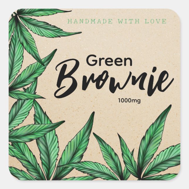 Étiquette Kraft Green Brownie (Devant)