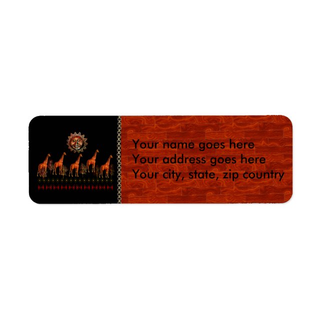 Étiquette Kwanzaa Giraffes (Devant)