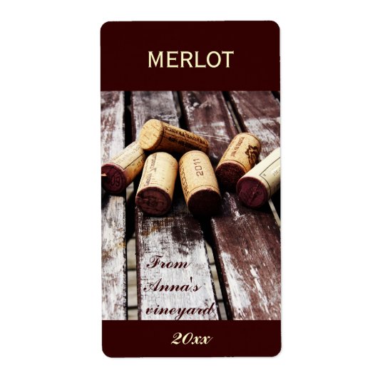 Étiquette La bouteille de vin bouche l'étiquette de