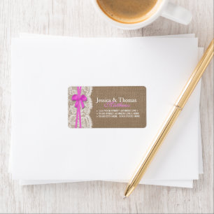 Étiquette La collection de Mariages Rustic Pink Bow
