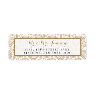 Étiquette La collection Mariage moderne de Paisley - Brown