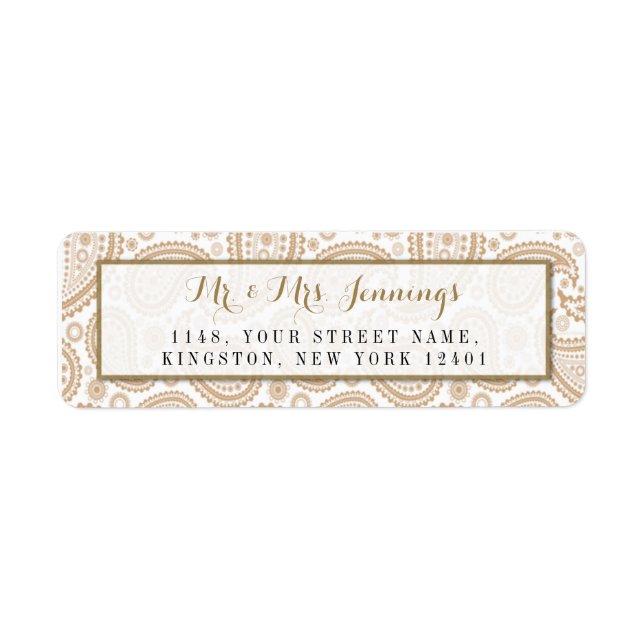 Étiquette La collection Mariage moderne de Paisley - Brown (Devant)