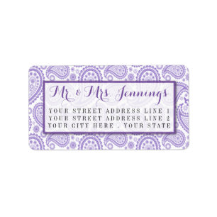 Étiquette La collection Mariage moderne Paisley - Purple