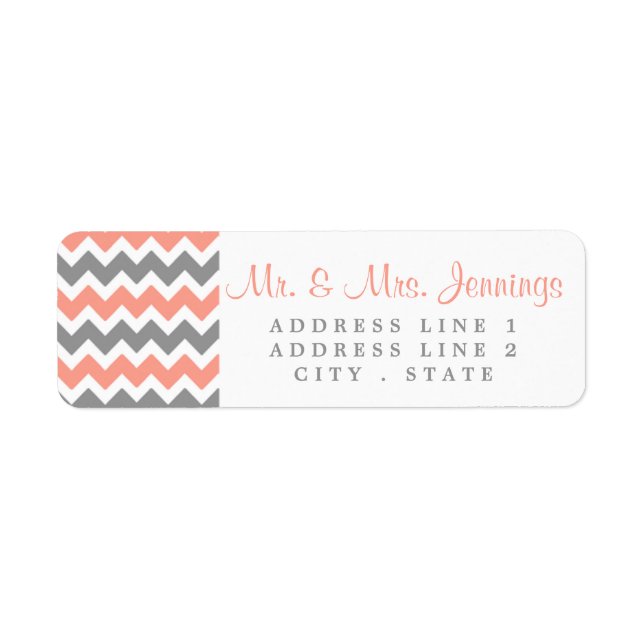 Étiquette La collection moderne de Mariages Chevron - rose e (Devant)