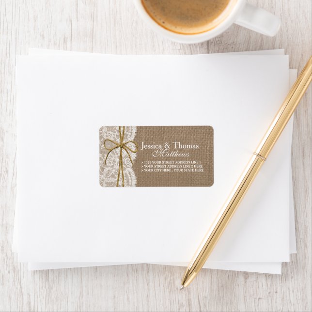 Étiquette La collection Rustique de Mariages de Bow Twine (En situation)