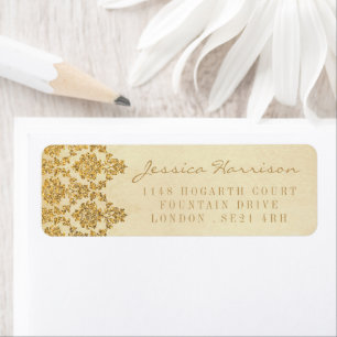 Étiquette La collection Vintage Glam Gold Mariage damassé