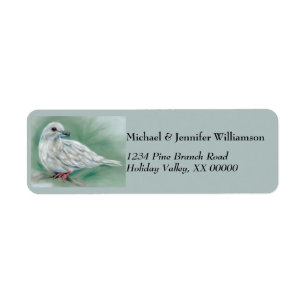 Étiquette La colombe blanche dans le pin Noël