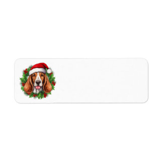Étiquette La couronne de Noël de Basset Hound