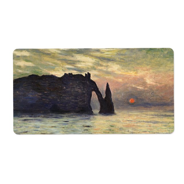 Étiquette La Falaise, Etretat, Coucher de soleil de Claude M (Devant)