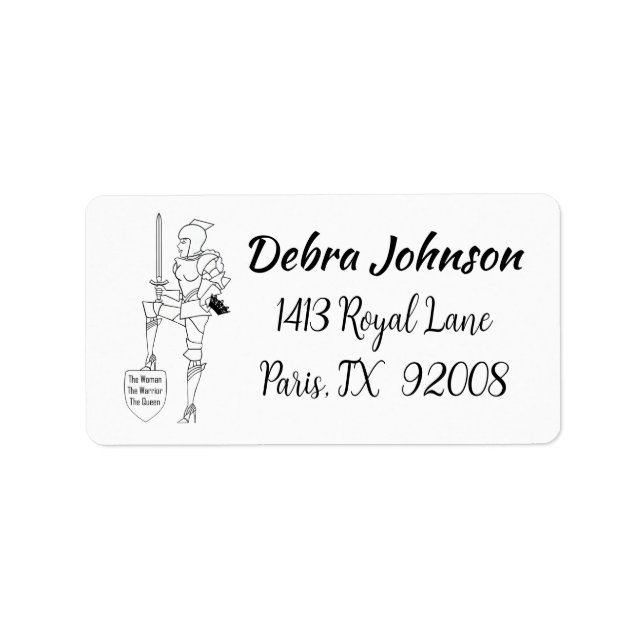 Étiquette "La Femme, le Guerrier, la Reine" (Devant)