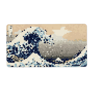 Étiquette La Grande vague au large de Kanagawa 8 bits Pixel 