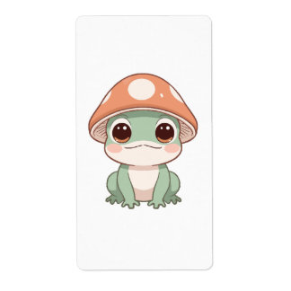 Étiquette La grenouille de Kawaii dans le Casquette des cham