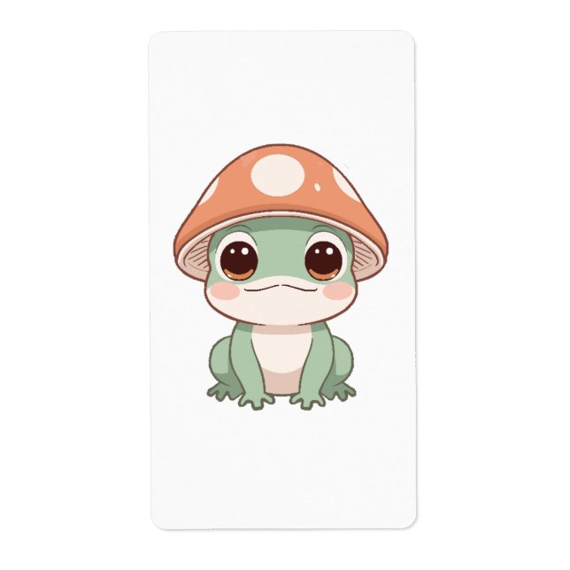 Étiquette La grenouille de Kawaii dans le Casquette des cham (Devant)
