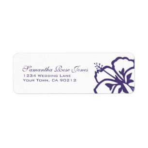 Étiquette La ketmie pourpre et blanche fleurit l'adresse