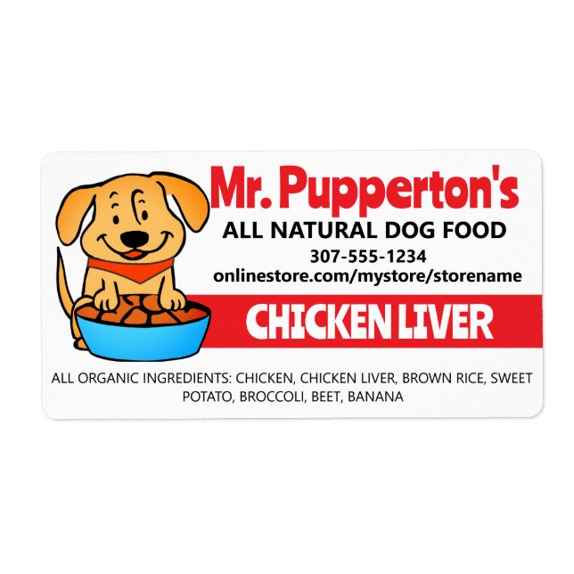 Étiquette La nourriture pour chien fait maison traite saine  (Devant)