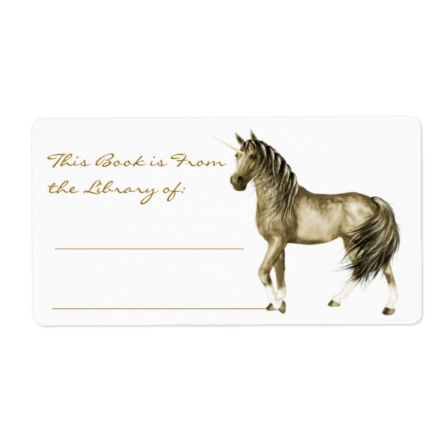 Étiquette la plaque d'immatriculation Golden Unicorn (Devant)