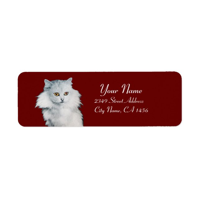 Étiquette LA REINE DES CHATS BLANCS, rouge (Devant)